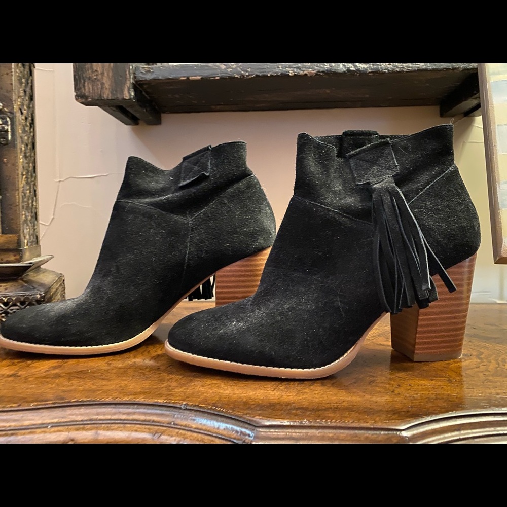 Black suede booties